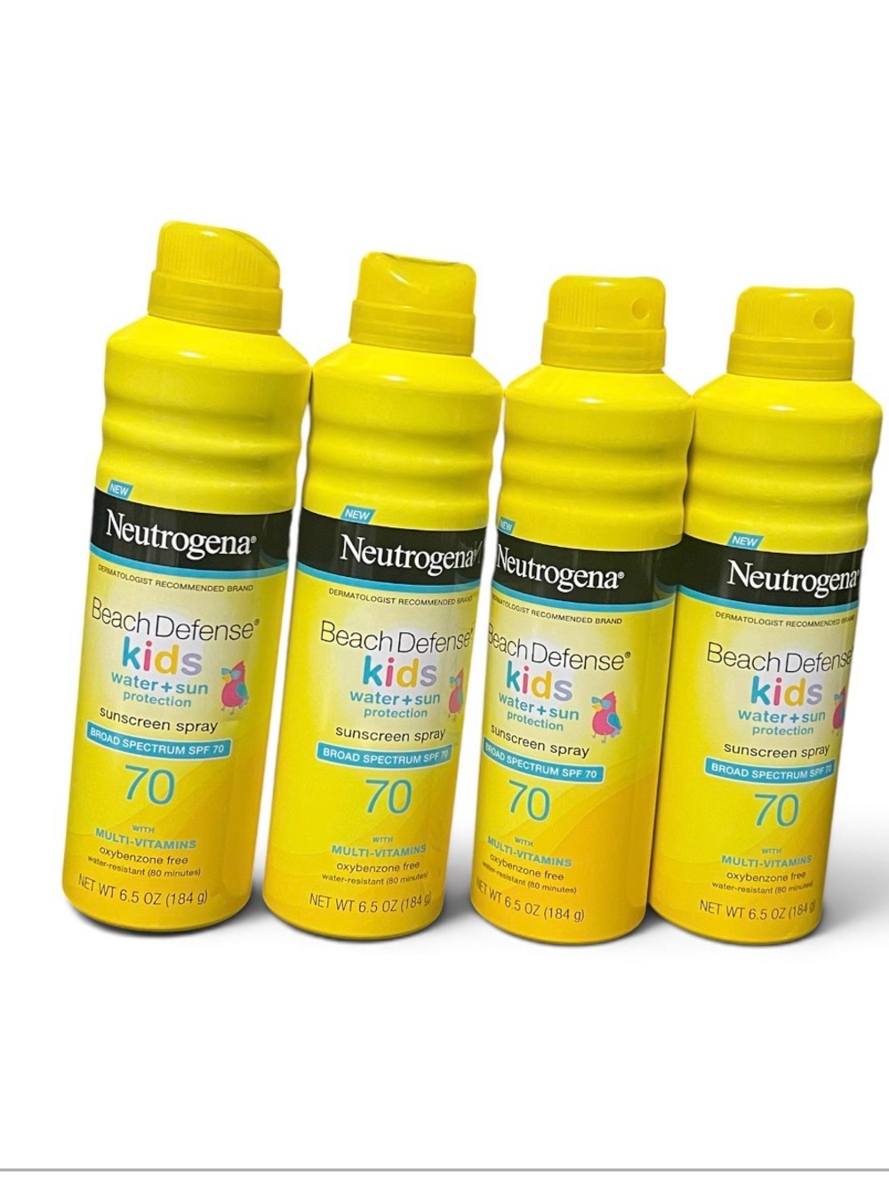 Neutrogena Beach Defense Kids Sunscreen Spray - Yellow Bottles X4